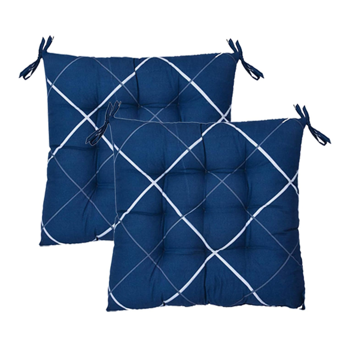 Microfiber Chair Cushion Pad, Chair Back Rest Pillow, Blue, Size - 45 X 47 X 7 Cm | Furniture Cushion, Versatile Use, Lightweight, Breathable | Soft Pillow - Pack Of 2