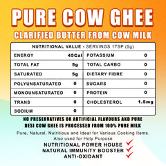 Pure Desi Cow Ghee By AKD | High In Protein Fiber & Nutrients Healthy Desi Ghee Good For Cooking | (1 Litr) 33.8 Ounce | Jar Pack