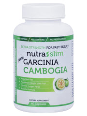 Nutraslim Get Fit Naturally Garcinia Cambogia, Garcinia Helps To Suppress Appetite, Helps To Burn Fat | 60 Capsules 100gm 0.2lbs