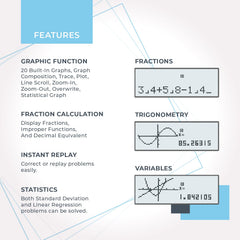 Scientific Calculator With Graphic Functions - Multiple Modes With Intuitive Interface - Perfect For Students Of Beginner & Advanced Courses, High School Or College