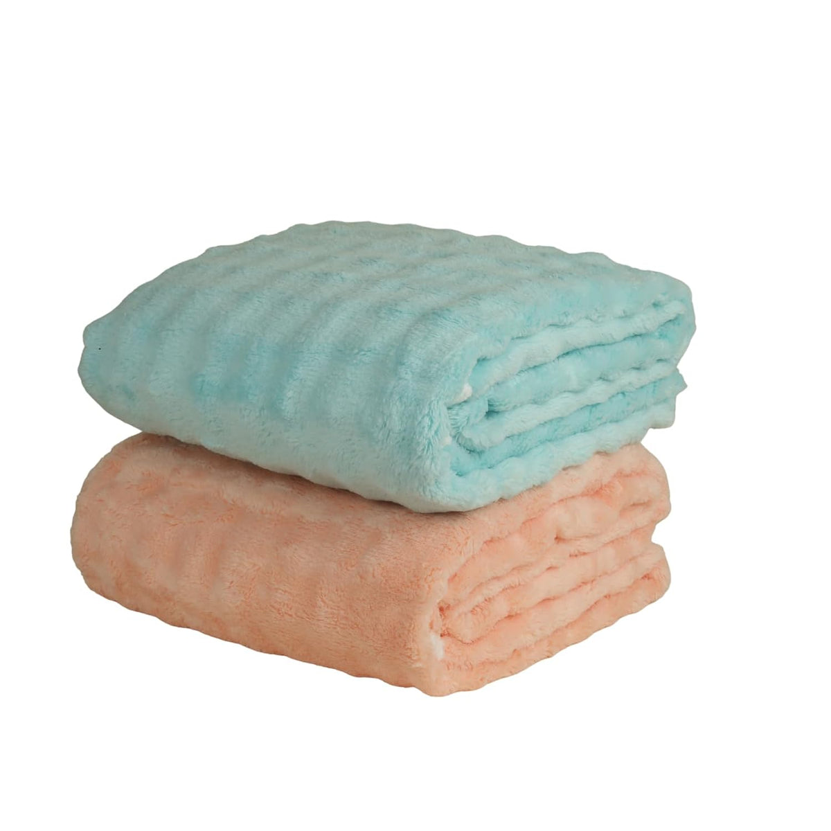 Hanker Bubble Luxury Feather Feel Bath Towel 400gsm | Instant Dry Fabric, Ultra-Soft & Plush Full Large Size Skin Friendly Fabric (Blue & Orange)- Pack Of 2