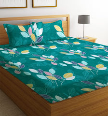 Pure Microfiber Double Bedsheet With 2 King Size Pillow Covers | 90 X 90 Inches, Dark Green | Cotton Breathable Super Soft Wrinkle Free Bedsheet