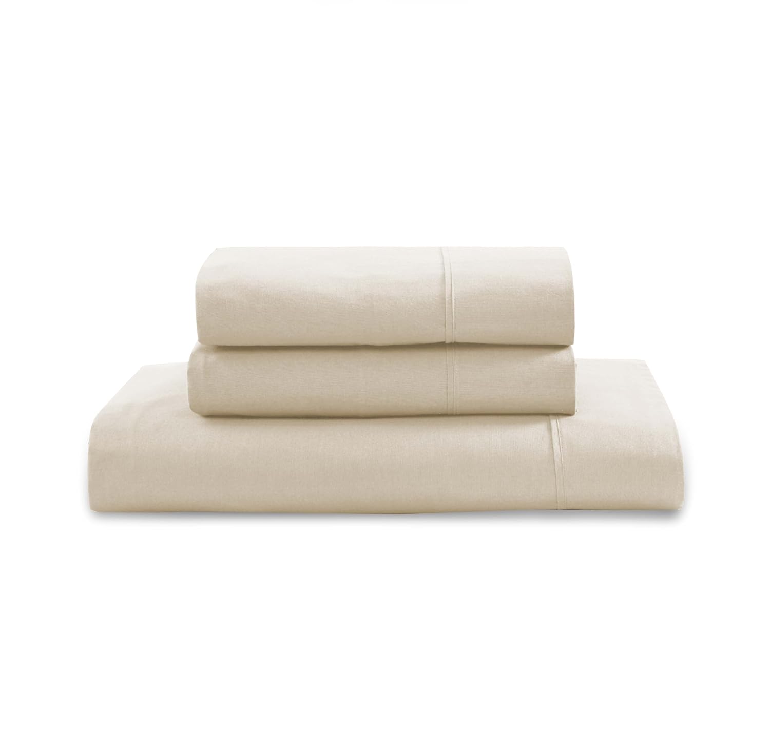 1 Elastic Fitted Bedsheet For Super King Size & 2 Pillow Cover - 72 X 78 Inches, Ivory | Durable & Fade Resistant | Pure Comfort Of Organic Cotton