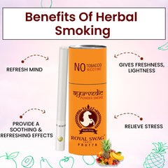 Royal Swag Ayurvedic Herbal Cigarettes, Frutta Flavour Smoke 50 Sticks 100% Nicotine Free & Tobacco Free(Non-Addictive) | Natural Herbs Clove, Tulsi, Cinnamon, Green Tea - Smoking Cassation