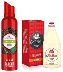 Old Spice Timber Deodorant For Men 140ml 4.7 Fl.oz. & Old Spice Musk After Shave Lotion 100ml 3.4 Fl.oz.