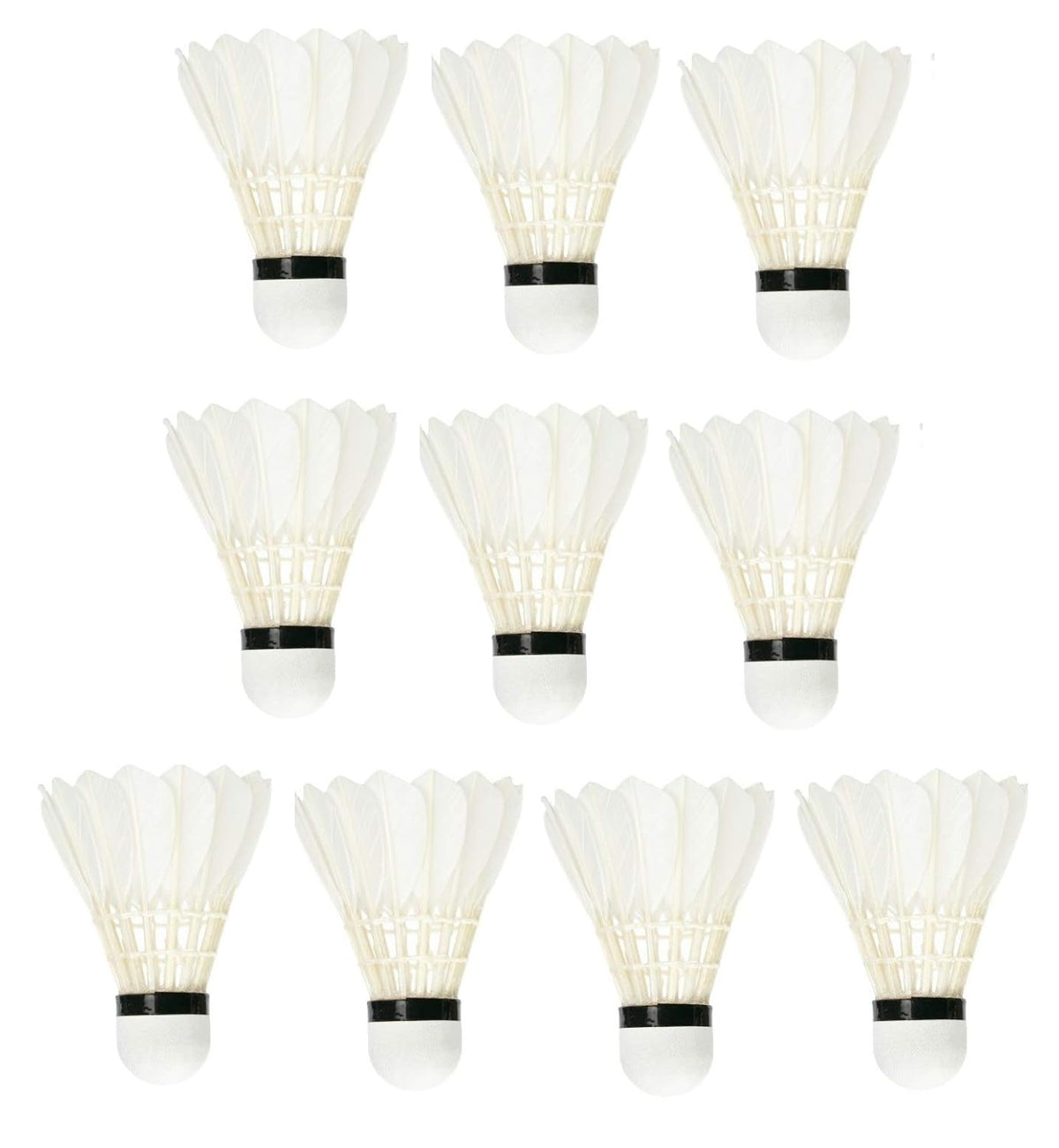 Tima Baleno Badminton Feather Shuttlecock , For Practice Sessions And Tournaments | White , Pack Of 10