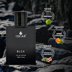 Oscar Blck Perfume For Men 100 Ml 3.4 Fl.oz. | Blck Perfume Notes Of Cedarwood & Sandalwood | Long Lasting | Eau De Parfum For Men