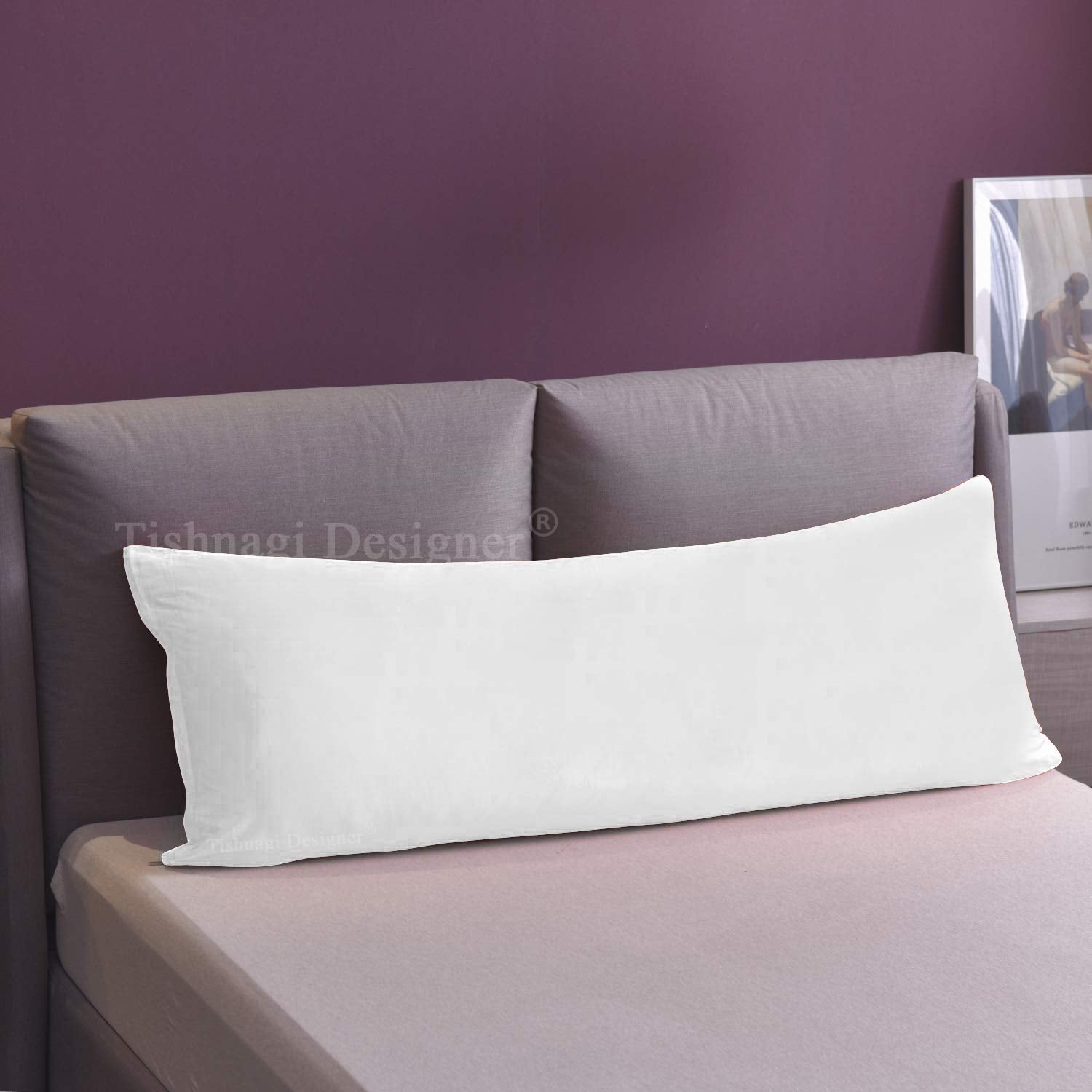 Microfiber Long Body Pillow For Pregnancy, Side Sleeping, Size - 18 X 54 Inch | Multipurpose Pregnancy Maternity Pillow, For Cuddle, Lightweight, Adjustable Pillow, Full Body Support