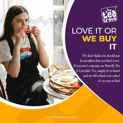 The Tea Trove Organic Butterfly Pea Lavender Herbal Tea Bags In Resealable Pouch - 30 Pyramid Tea Bags | Eco-Friendly Lavender Tea For Sleep - Blue Pea Flower For Iced Teas | Caffeine Free