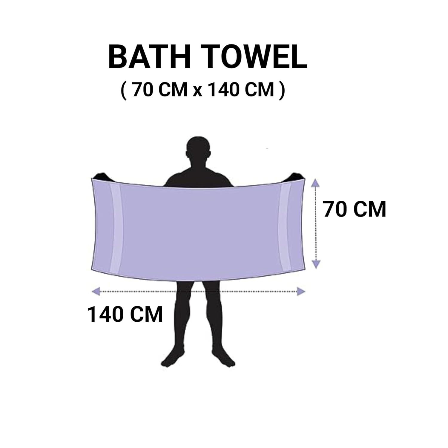 Pure Cotton Bath Towel 400 Gsm | Quick Dry Large Size Bath Towel (Royal Blue)
