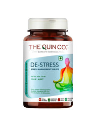 The Quin Co. De - Stress New Age Ashwagandha Tablets With Nootropics, 5% Withanolides, Stress Relief & Anxiety 1200mg, Plant Based | 60 Veg Tablets 100gm 0.2lbs