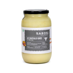Natural A2 Buffalo Ghee By Barosi | Rich In Vitamins A, E & Healthy Cow Desi Ghee Good For Improves Eyesight | (1 Litr) 33.8 Ounce | Jar Pack
