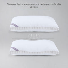 Microfiber Mushy Pillow For Sleeping & Neck Pain Relief, White - 45 X 68 Cm | Suitable For Back Side Sleeper & Stomach Sleeper | Comfortable & Breathable, Hypoallergenic - Set Of 2