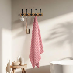 Haus & Kinder Allure Zero Twist Bath Towel 500 Gsm | Cotton Towel For Men, Women Pack Of 2 (Green & Pink)