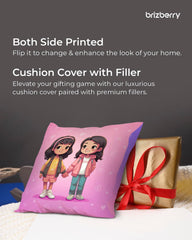 Pillow Cushion For Best Sister, Premium Pillow, Purple - 16 Inch | Unique Thoughtful Cute Birthday Diwali Pillow Gift For Best Sister | Premium Filler Cushion, Dual-Sided Design - Design 21