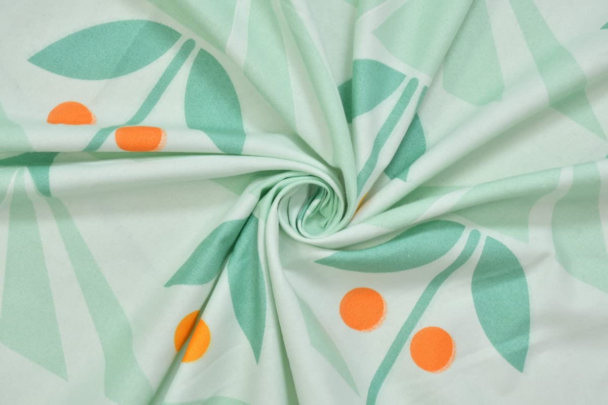 Single Bed Sheet With 1 Pillow Covers For Single - 60 X 90 Inches, Light Green | Super Soft Premium Brushed Glace Cotton Bedsheet