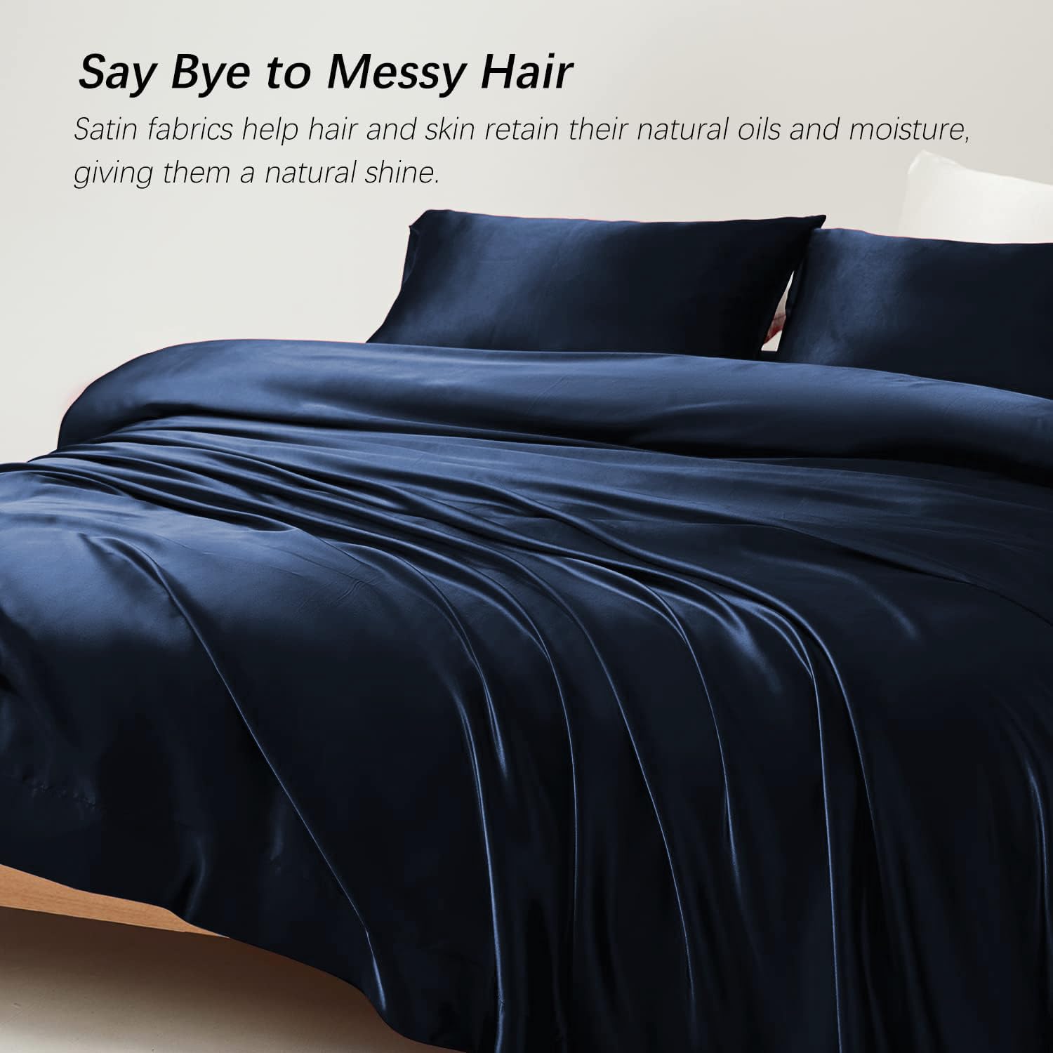 1 Double Bedsheet For Queen Size With 2 Pillow Covers - 90 X 100 Inches, Navy Blue | Perfect For Romantic Night, Excellent Gift For All Celebrations Bedsheet