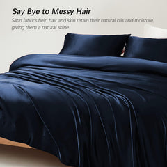 1 Double Bedsheet For King Size With 2 Pillow Covers - 108 X 108 Inches, Navy Blue | Perfect For Romantic Night, Excellent Gift For All Celebrations Bedsheet