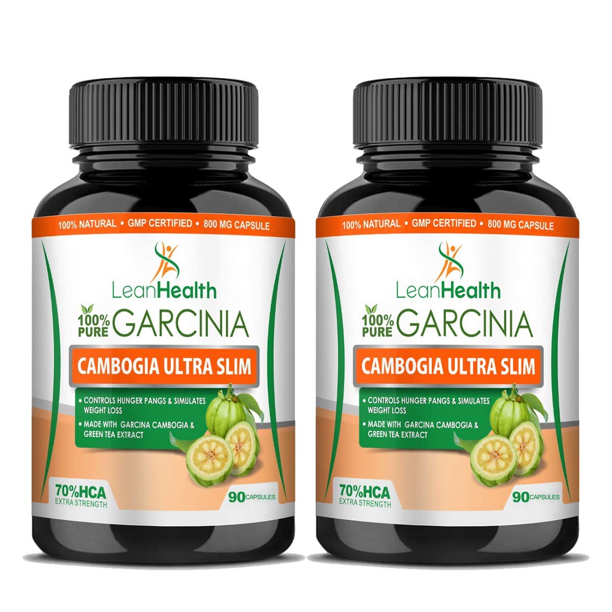 Leanhealth Garcinia Cambogia Natural Weight Loss Supplement For Rapid Results, Metabolism Boost, Appetite Control, Support Fat Loss | 90 Capsules 150gm 0.3lbs Each Pack Of 2
