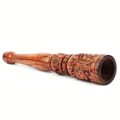 Royal Swag Mughal Style Tobacco Pipe Handmade Shiva Chillum Hookah Smoking Pipe | Durable Hard Wood Material | 15cm X 4 Cm X 2 Diameter Made In India