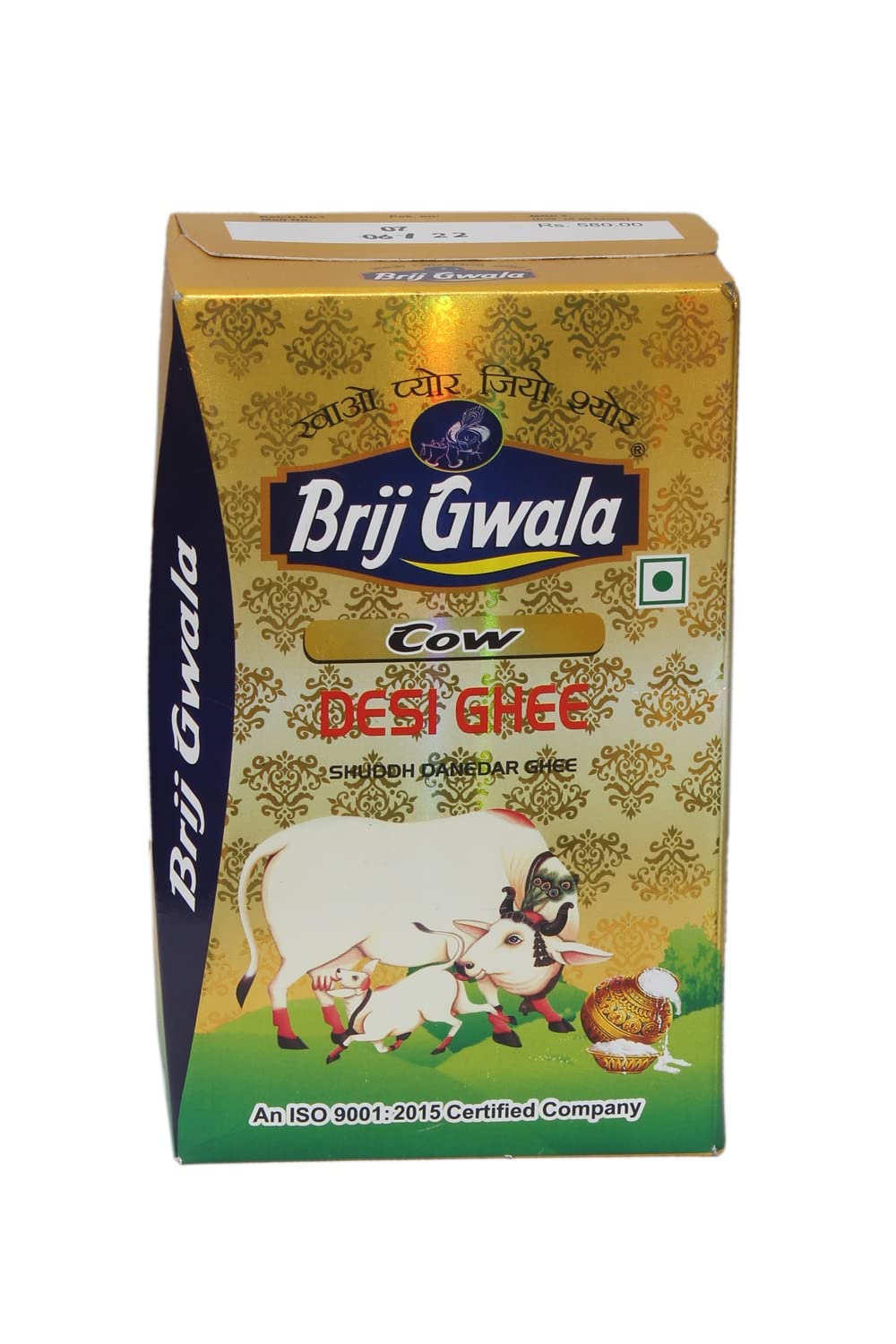 Premium Desi Cow Ghee By Brij Gwala | Good Source Of Energy Healthy Nutrients Desi Cow Ghee Perfect For Boost Immunity | (1 Liters) 33.8 Ounce | Box Pack