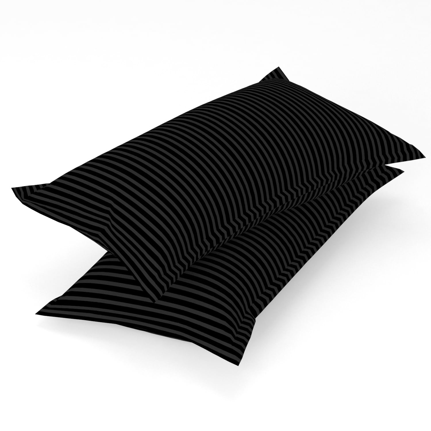 Cotton Elastic Fitted King Size Double Bed Bedsheet With 2 Pillow Covers - 72x78x6 Inches, Black | Durable Bedsheets For Everyday Comfort