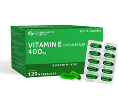 Carbamide Forte 400mg Vitamin E Capsules For Face And Hair 100% Natural Vitamin E Paraben Free | 120 Capsules , 250gm 0.5lbs