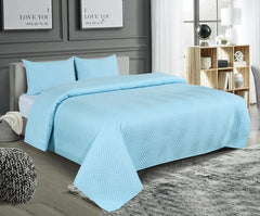 Solid Bedsheet For Double Bed With 2 Pillow Covers | Size - 90 X 100 Inches, Sky Blue | Light Weight, Suitable For All Seasons & Easy To Wash