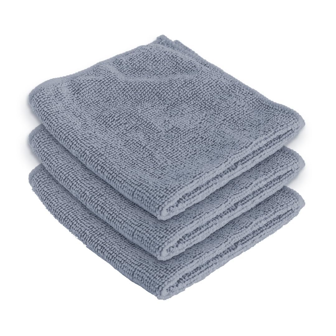 Kuber Industries Face Towel 450 Gsm | Antibacterial Microfiber Hand Towel (Gray) - 3 Pcs