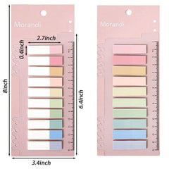 Index Tabs With Ruler, 3 Pack 600 Pieces Sticky Note Marker, Writable & Repositionable File Flags