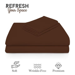 Solid Plain Single Size Bedsheet Set With 1 Pillow Covers | Size - 60 X 90 Inches, Copper | Ideal For All Seasons Due To Its Breathable Nature
