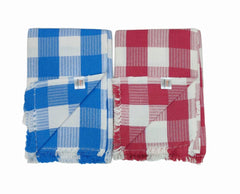 Bombay Dyeing Rimzim 100% Cotton Printed Soft & Slick Quick Drying Bath Towels 500 Gsm (Blue & Rose) - 2 Pcs