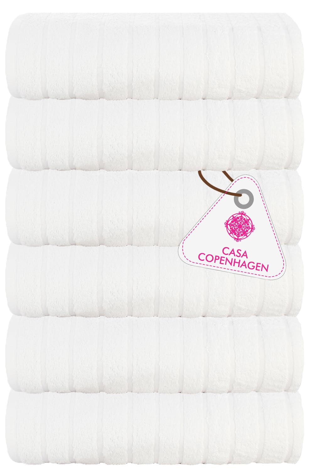Casa Copenhagen Egyptian Cotton Ecstatic Hand Towel 740 Gsm (Bright White)- 6 Pcs