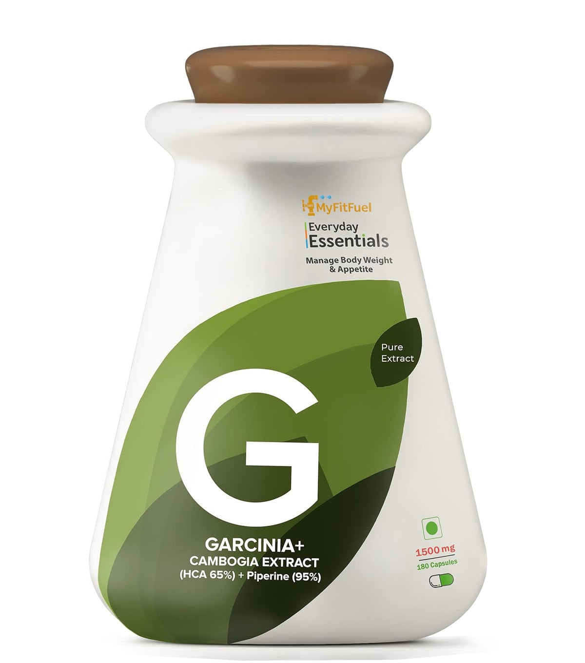 Myfitfuel Garcinia Cambogia Extract Hca 65% 1500mg, With Piperine 95%, Helps Manage Body Weight, Boost Metabolism & Control Food Cravings | 180 Capsules 250gm 0.5lbs