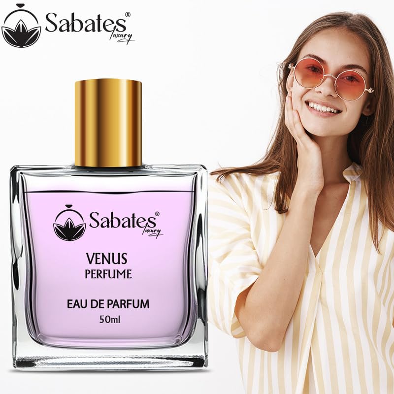 Sabates Venus Eau De Perfume For Women 50ml 1.6 Fl.oz. | Long Lasting Aqua Fragrance For Women