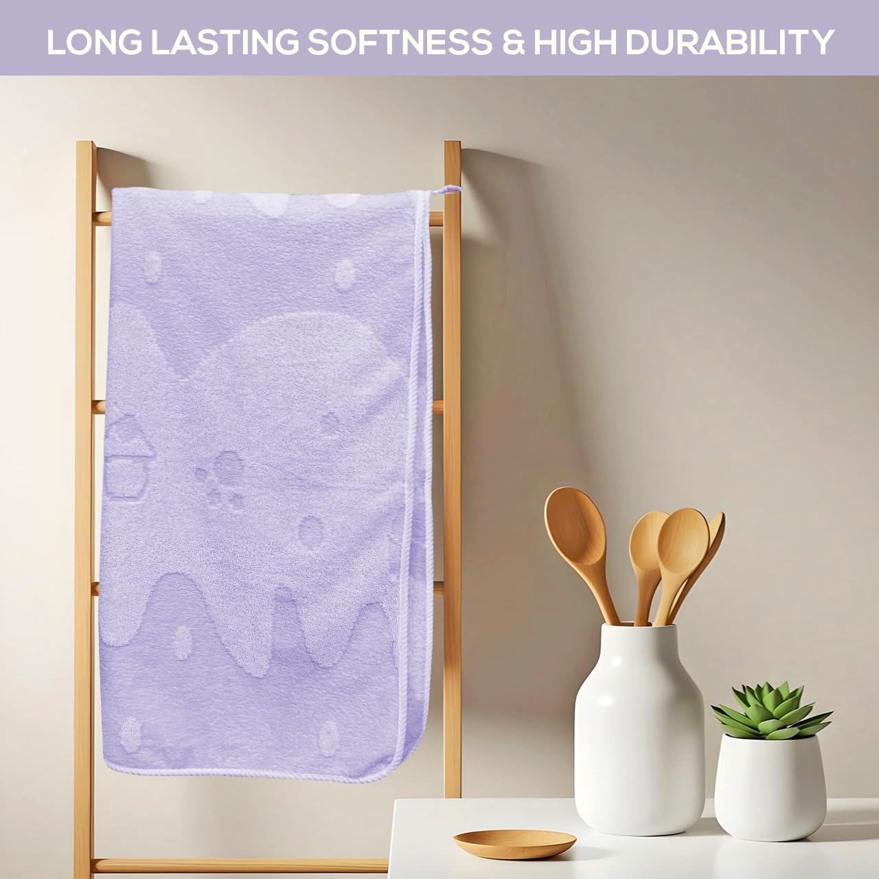 Enrich Homes Bath Towels 550 Gsm | For Women Large Size Absorbent Microfiber Bath Towel 2x Softer Than Cotton Towels (Light Lavender)