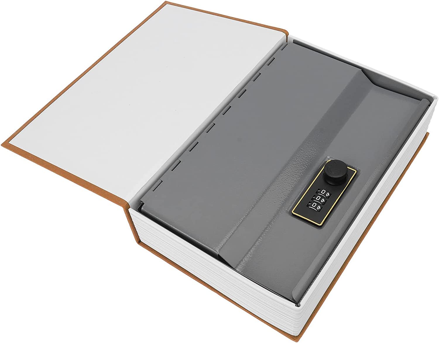 Alloy Steel Book Safe With Combination Lock, Dictionary Book Safe, Portable Safe Box, Great For Storing Cash, Jewellery, Kids, Money & Diamond Ring Small- 18*11.5*5.5 Cm, Colour - Brown