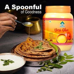 Organic Natural Desi Ghee By Aanchal | Good Source Of Vitamin A, Delicious Healthy & Nutritious Desi Ghee Perfect For Parathe | (1 Litr) 33.8 Ounce | Jar Pack