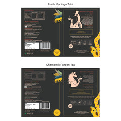 Chayam Detox & Sleep Tea Combo Pack Of 2 X 20 Tea Bags - Chamomile Exotica + Fresh Moringa Tulsi Tea | Rich In Antioxidants, Low Caffeine
