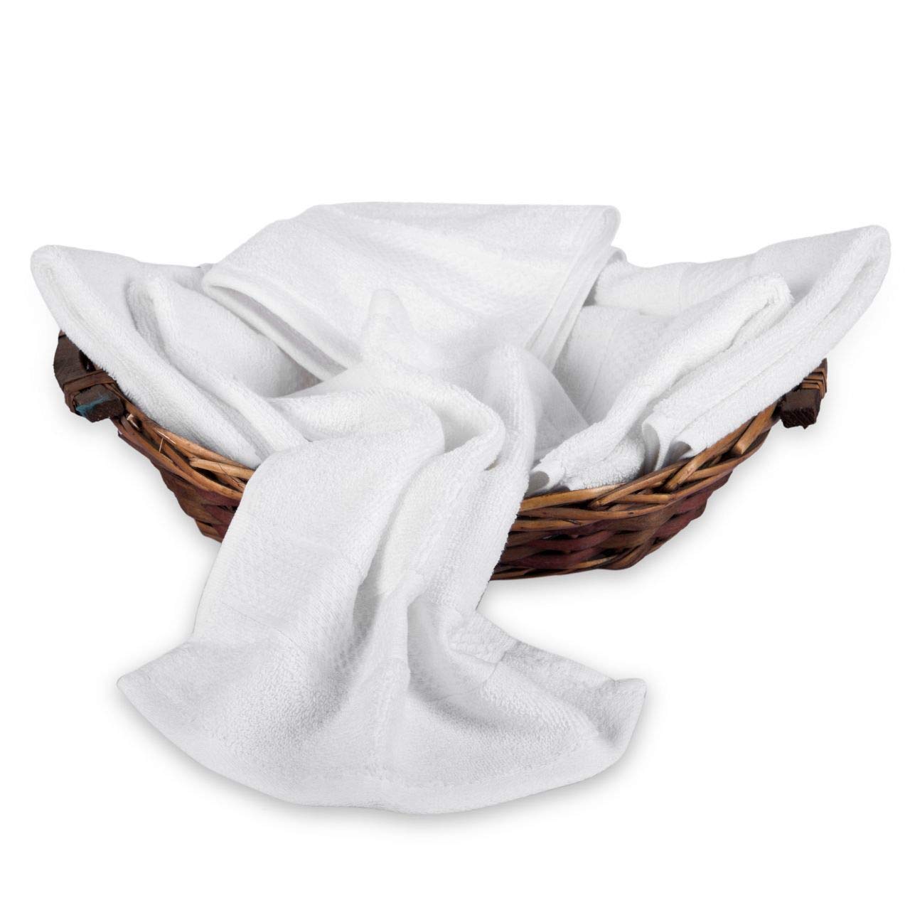 Divine Overseas Cotton Yarn Soft Extra Absorbent & Durable Gsm 1200 Face Towel Set (White) - Pack Of 6