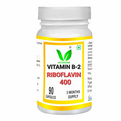 Vitaruhe Vitamin B2 (Riboflavin) High Dose, Vegan, No Artificial Additives | 90 Capsules , 150gm 0.3lbs