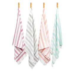 Thirsty Towel By Doctor Towels 250 Gsm | Waffle Cotton Bath Towel Super Soft & High Absorbency Towel, Quick Dry Towels For Men, Women & Kids (Pack Of 2 - Red & Grey)