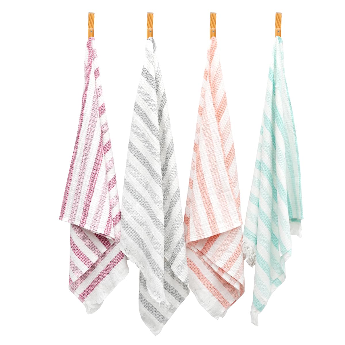 Thirsty Towel By Doctor Towels 250 Gsm | Premium Waffle Cotton Bath Towel, Super Soft & High Absorbency Towel, Quick Dry Towels (Pack Of 2 - Orange & Blue)