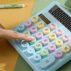 Justakeit Desktop Cute Calculator -12 Digit | Large Display | Big Buttons | Solar Power | Aesthetic Candy Color | For Office, School, Home