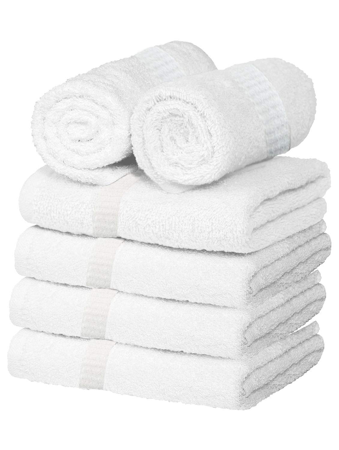 N G Products 100% Cotton Bath & Swim Towel 2400 Gsm | Super Absorbent & Soft Antibacteria Towel Set (White) - Pack Of 6