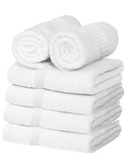 N G Products 100% Cotton Bath & Swim Towel 2400 Gsm | Super Absorbent & Soft Antibacteria Towel Set (White) - Pack Of 6