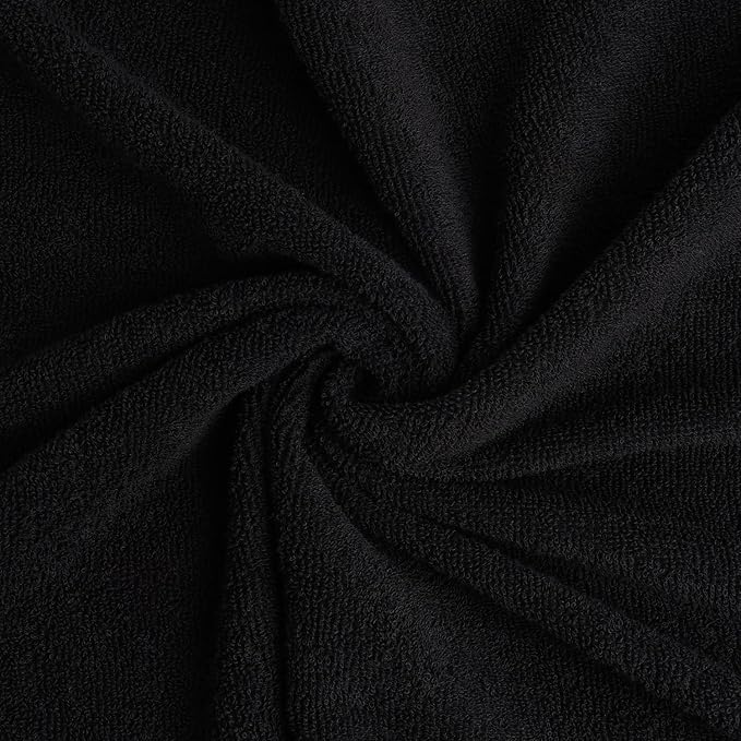 Troveo Super Soft Cotton Hand Towels 400 Gsm | Super Absorbent Multipurpose Hand Towel For Home Gym Workout Traveling Running & Kitchen (Black) - Pack Of 2