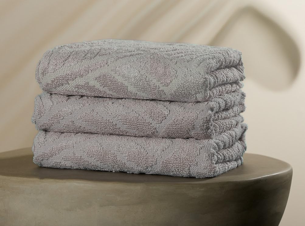 Musa Banana Hand Towels 400 Gsm | Terry Hand Towel For Wash Basin Kitchen Gym Towel For Men (Shadow Grey) -Set Of 3