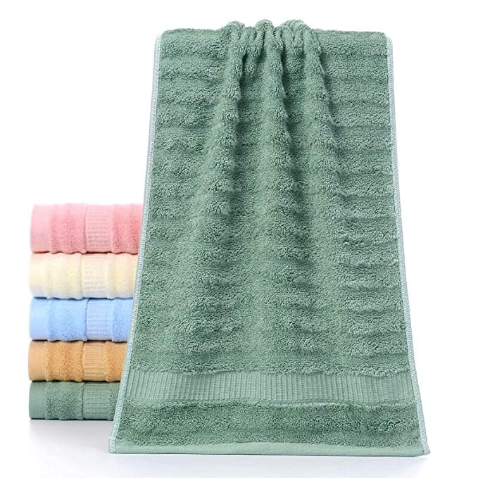 Mush 100% Bamboo 600 Gsm Bath Towel | Ultra Soft, Absorbent & Quick Dry Towel For Bath | Towel Set Of 2 (Olive Green & Cream)