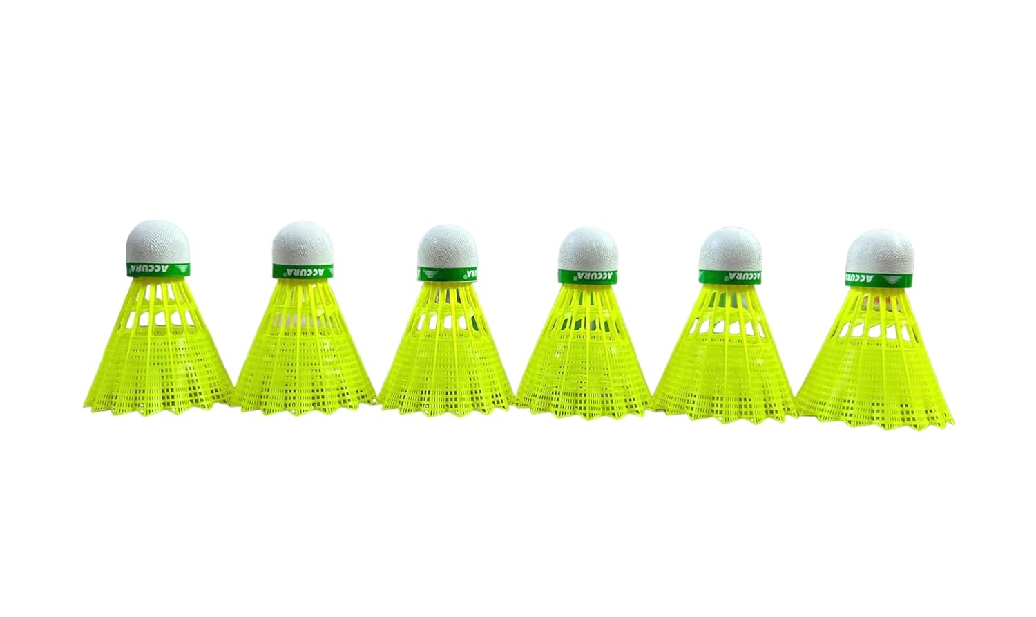 Accura Ac - 350 Badminton Shuttlecock , Stable And Sturdy High Speed Badminton Shuttles | Green , Pack Of 6